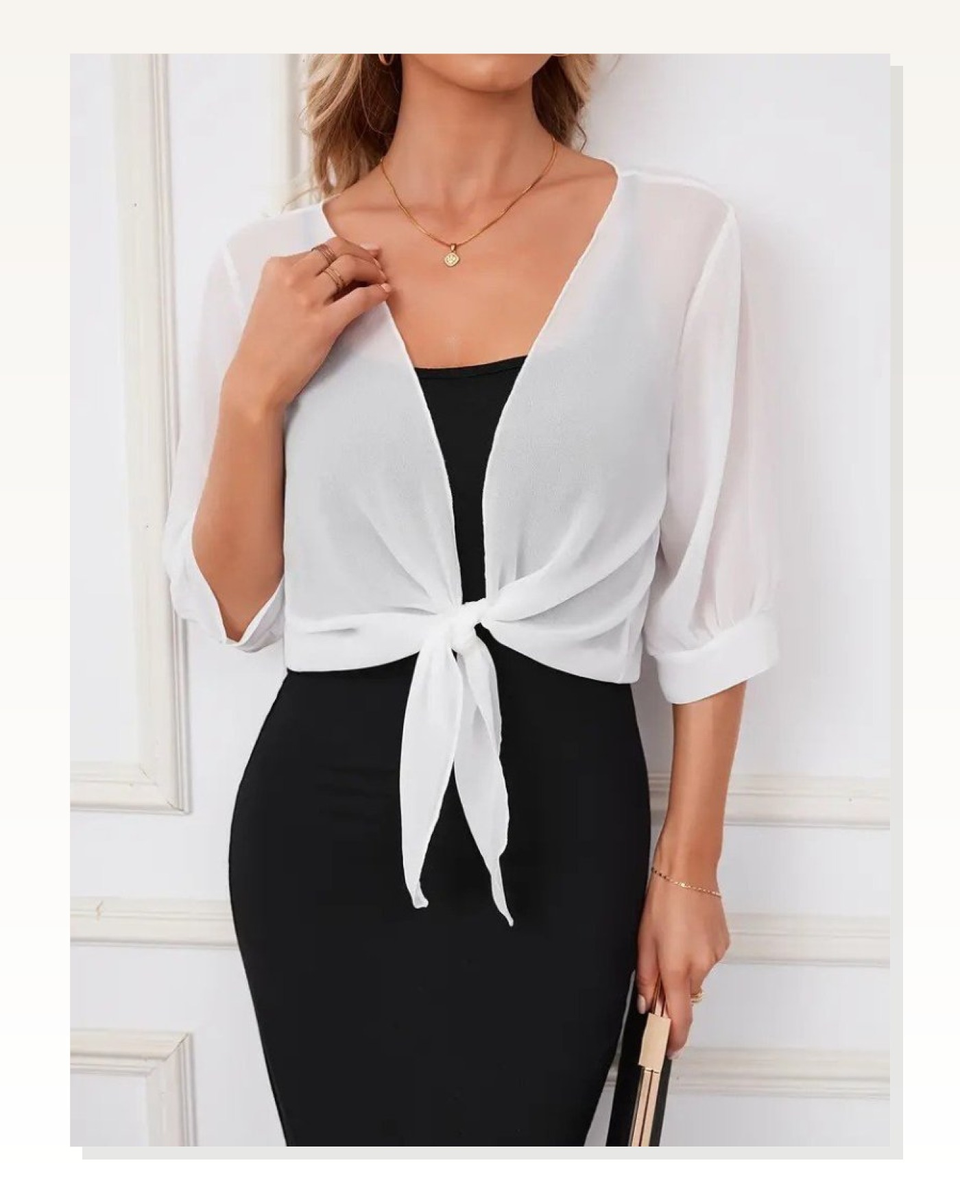 Kadın Truvakar Kol önden Bağlamalı Kısa şifon Bolero Ceket Marketplace blank