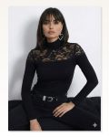 Kadın Uzun Kollu Balıkçı Yaka Dantelli Kaşkorse Bluz Marketplace