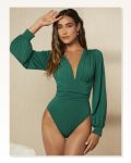 Kadın Uzun Kollu Sandy Kumaş Bodysuit Marketplace
