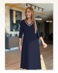 Kadın Uzun Kollu V Yakalı Midi çağla Yeşili Modal Elbise Marketplace