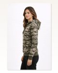 Desenli Kadın Sokak Stili Kamuflaj Kamuflaj 2 İplik 4 Mevsim Kapüşonlu Kanguru Cepli Hoodie Sweatshirt Marketplace