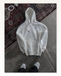 Kadın Sokak Stili Beyaz Kapüşonlu Üç İplik Penye Basic Sweatshirt Marketplace