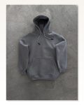 Kadın Sokak Stili Boyalı Gri Kapüşonlu Üç İplik Penye Basic Sweatshirt Marketplace
