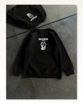 Baskılı Kadın Günlük Stil Siyah Kışlık Bisiklet Yaka Sweatshirt Marketplace