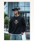 Kadın Arka Baskılı Günlük Stil Siyah Kışlık Bisiklet Yaka Ön ve Sweatshirt