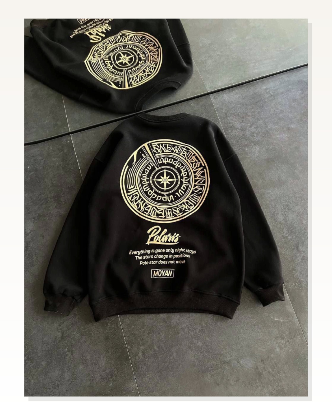 Arka Baskılı Kadın Günlük Stil Siyah Kışlık Bisiklet Yaka Ön Ve Sweatshirt Marketplace blank
