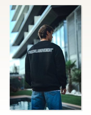 Kadın Baskılı Günlük Stil Siyah Kışlık Bisiklet Yaka Oversize Sweatshirt