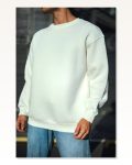 Kışlık Bisiklet Yaka Üç İplik Basic SweatShirt – Beyaz Marketplace