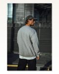 Kadın Günlük Stil Gri Kışlık Bisiklet Yaka Üç İplik Basic Sweatshirt