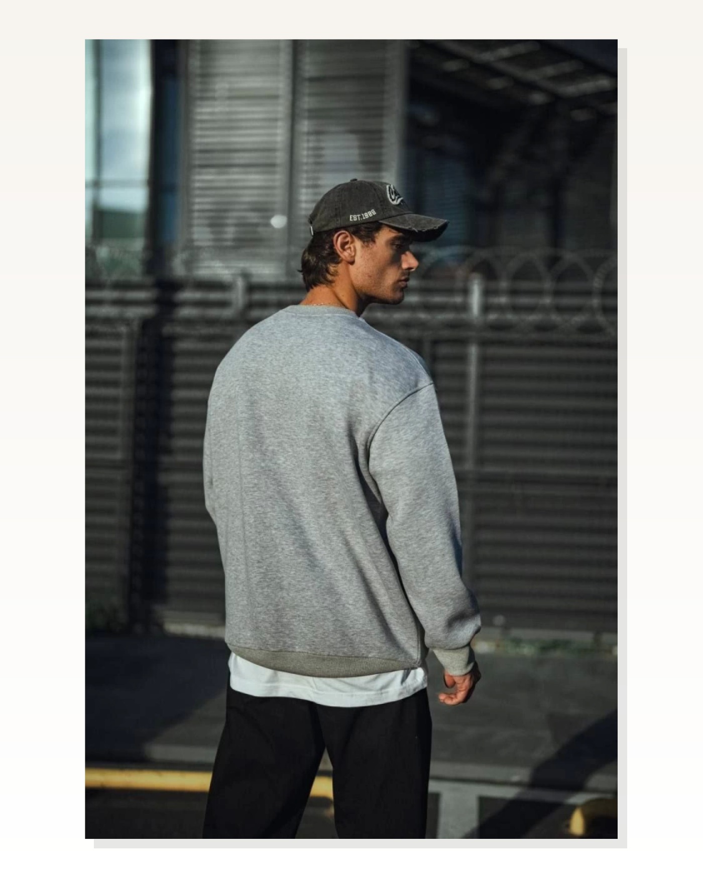 Kadın Günlük Stil Gri Kışlık Bisiklet Yaka Üç İplik Basic Sweatshirt Marketplace blank