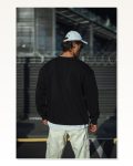 Kadın Günlük Stil Siyah Kışlık Bisiklet Yaka Üç İplik Basic Sweatshirt