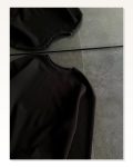 Kadın Günlük Stil Siyah Kışlık Bisiklet Yaka Üç İplik Basic Sweatshirt