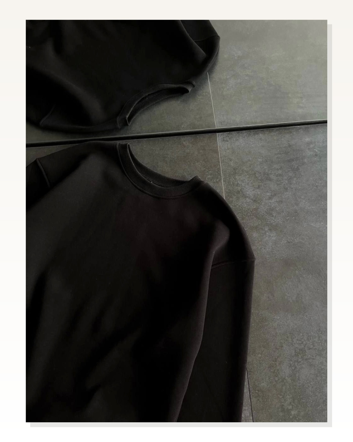 Kadın Günlük Stil Siyah Kışlık Bisiklet Yaka Üç İplik Basic Sweatshirt Marketplace blank
