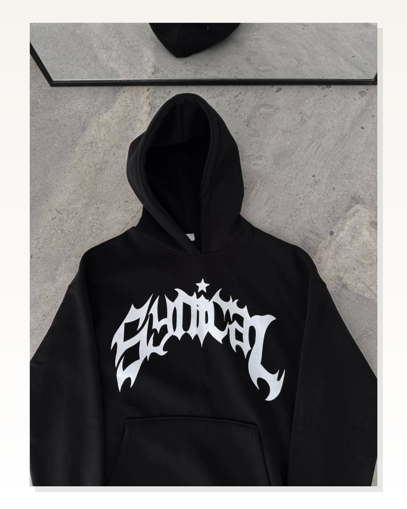 Siyah Oversize Sweatshirt Baskılı Kadın Sokak Stili Kışlık Kapüşonlu Marketplace blank