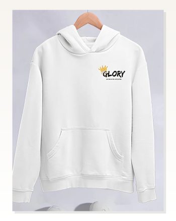 Kadın Günlük Stil Beyaz Kışlık Üç İplik Kapüşonlu Sweatshirt