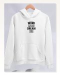 Kadın Günlük Stil Beyaz Kışlık Üç İplik Kapüşonlu Sweatshirt