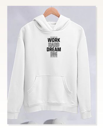 Kadın Günlük Stil Beyaz Kışlık Üç İplik Kapüşonlu Sweatshirt