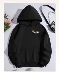 Kışlık Üç İplik Kapşonlu Sweatshirt Siyah