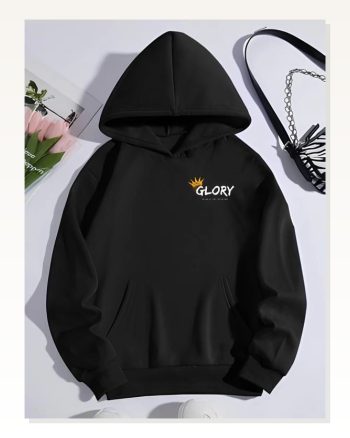 Kışlık Üç İplik Kapşonlu Sweatshirt Siyah