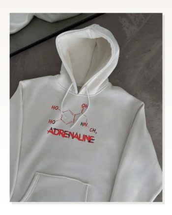 Kışlık Uzun Kol Kapüşonlu Sweatshirt Beyaz