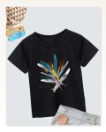 Kız Çocuk Baskılı T-shirt- Siyah