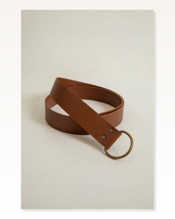 Kadın Küçük Oval Tokalı Kemer-taba