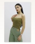 Kadın Modern Stil Likralı Triko Haki P-019895 Büstiyer