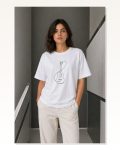 Minimal Gitar Baskılı Tişört T-Shirt Yazlık Kısa Kol Bisiklet Yaka T-Shirt – Beyaz Marketplace