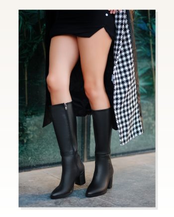 Kadın Cilt Modern Stil Morena Siyah Çizme
