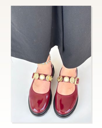 Kadın Konforlu Adım Okira Bordo Rugan Oxford Ayakkabı