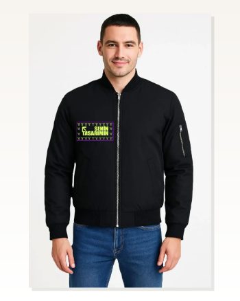 Ön Arka Bomber Ceket Siyah