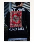 Kadın Baskılı Salaş Stil Siyah Oversize Bisiklet Yaka Üç İplik Sweatshirt
