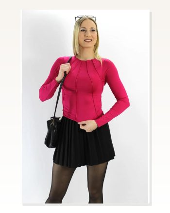 Kadın Modern Stil Parçalı Micro Fuşya Body