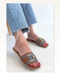 Kadın Cilt Konforlu Adım Pıer Taba Terlik