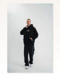 Kadın Günlük Stil Siyah Yıkamalı Efektli Bisiklet Yaka Uzun Kol Sweatshirt