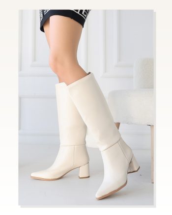 Kadın Cilt Modern Stil Roksa Ten Topuklu Çizme