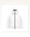 Samuray Ninja Çift Kapşonlu ZIP Fermuarlı Kanguru Çepli Hoodie Maske Detaylı Swetshirt – Beyaz Marketplace