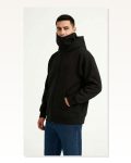 Samuray Ninja Çift Kapüşonlu ZIP Fermuarlı Kanguru Cepli Tam Hoodie Sweatshirt Siyah