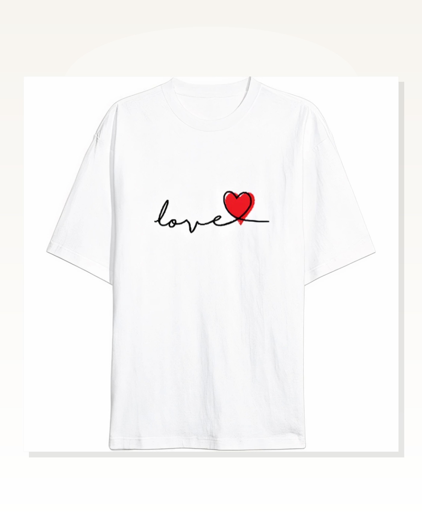 Baskılı Kadın Günlük Stil Beyaz Sevgililer Günü İçin Özel Tasarım Love Tişört Marketplace blank