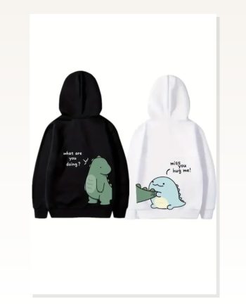 Baskılı Unisex Sokak Stili Beyaz Sevgililer Günü Özel Kapüşonlu Oversize Sweatshirt
