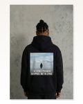 Sırt Baskılı Kadın Salaş Stil Siyah Siyah Oversize Hoodie – Survivor Penguin Temalı, Felsefi Yazılı Kapüşonlu Sweatshirt Marketplace