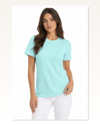 T-shirt Bisiklet Yaka Slim Fit Likralı Tişört Günlük Basic Body Turkuaz