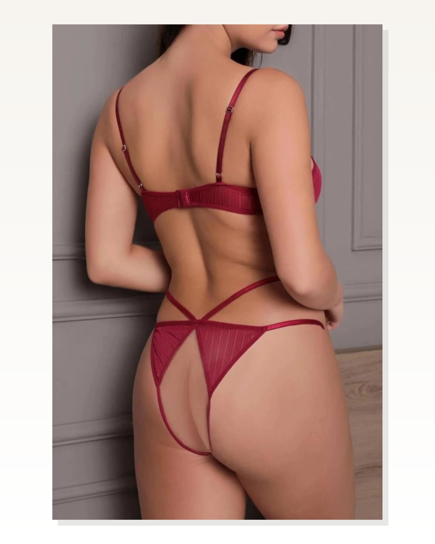 Transparan Bordo Dekolteli Balenli Fantazi İç Giyim Body TM1410 Marketplace blank