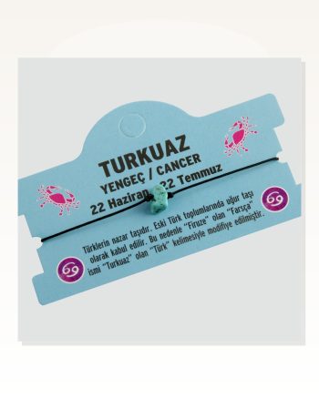 Turkuaz Doğal Taşlı Yengeç Burç Bileklik DL0101