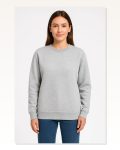 Kadın Günlük Stil Gri Üç İplik Düz Bisiklet Yaka Sweatshirt