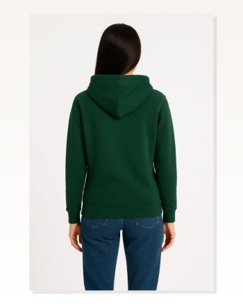 Kadın Sokak Stili Haki Üç İplik Kapüşonlu Kanguru Çepli Hoodie Sweatshirt