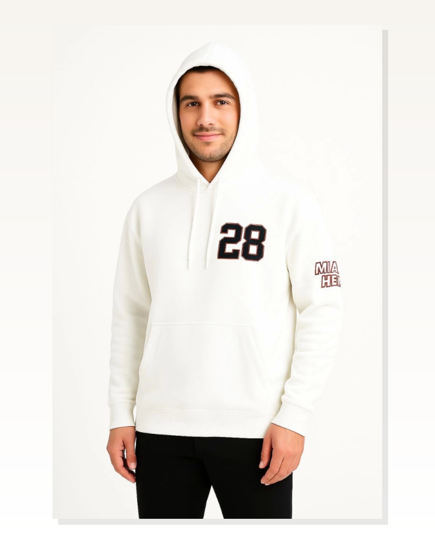 Arka Baskılı Kadın Sokak Stili Beyaz Üç İplik Kapüşonlu Ön Ve Hoodie Sweatshirt Marketplace blank