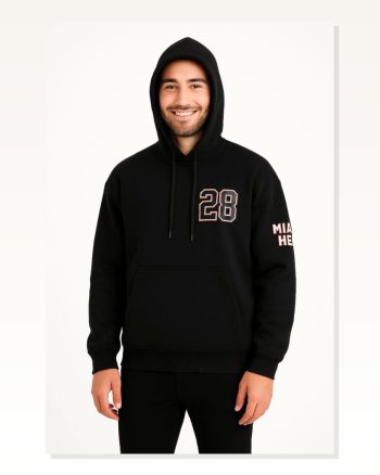 Kadın Arka Baskılı Sokak Stili Siyah Üç İplik Kapüşonlu Ön ve Hoodie Sweatshirt