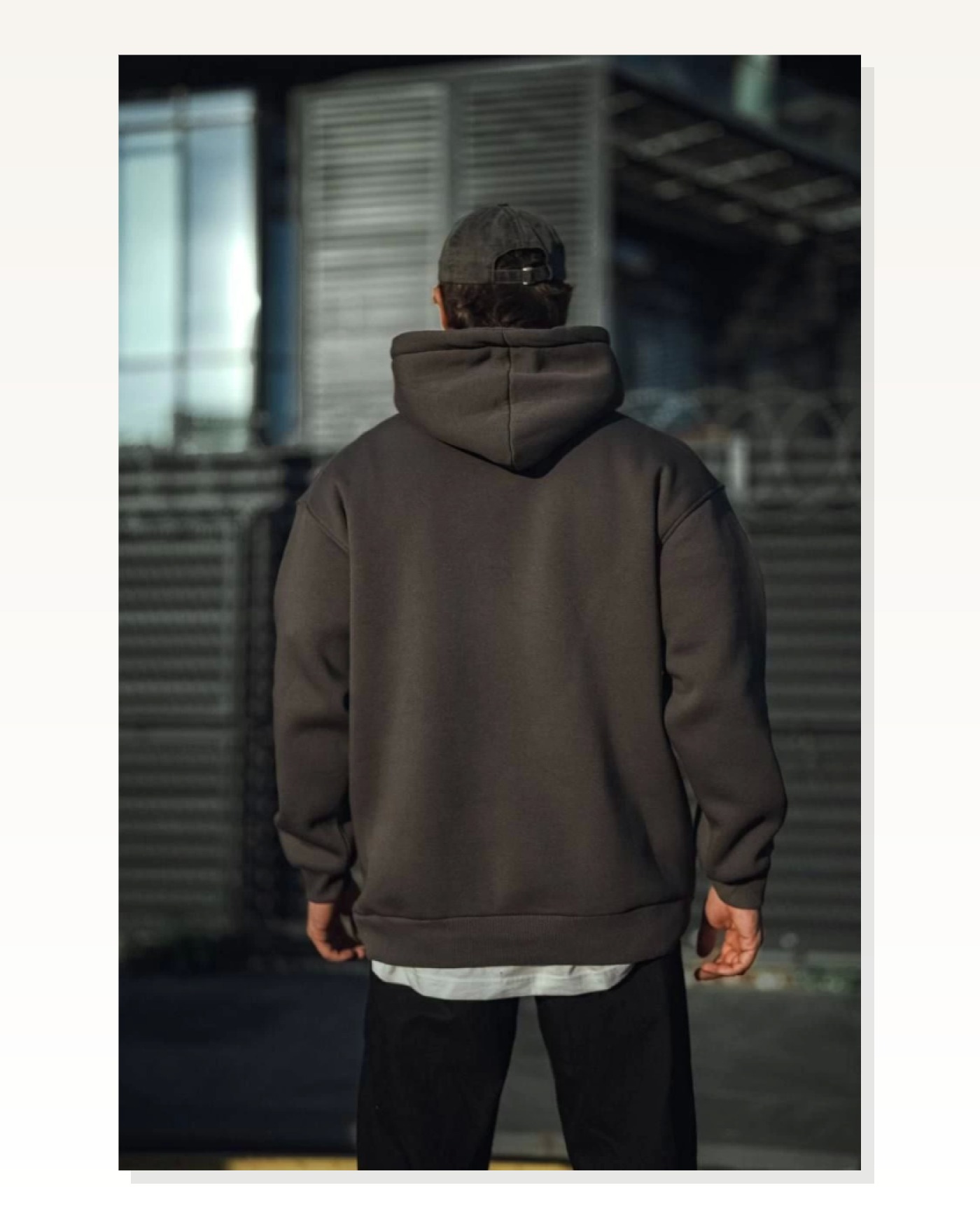 Kadın Sokak Stili Antrasit Üç İplik Penye Kapüşonlu Basic Sweatshirt Marketplace blank