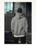 Kadın Sokak Stili Boyalı Gri Üç İplik Penye Kapüşonlu Basic Sweatshirt Marketplace